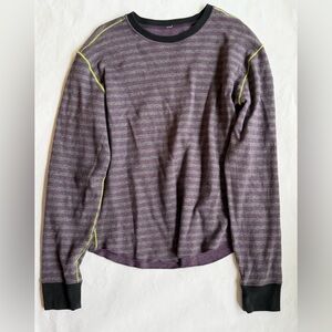 Lululemon Binary Crew Heathered Dark Slate Swan Purple Thermal reversible M